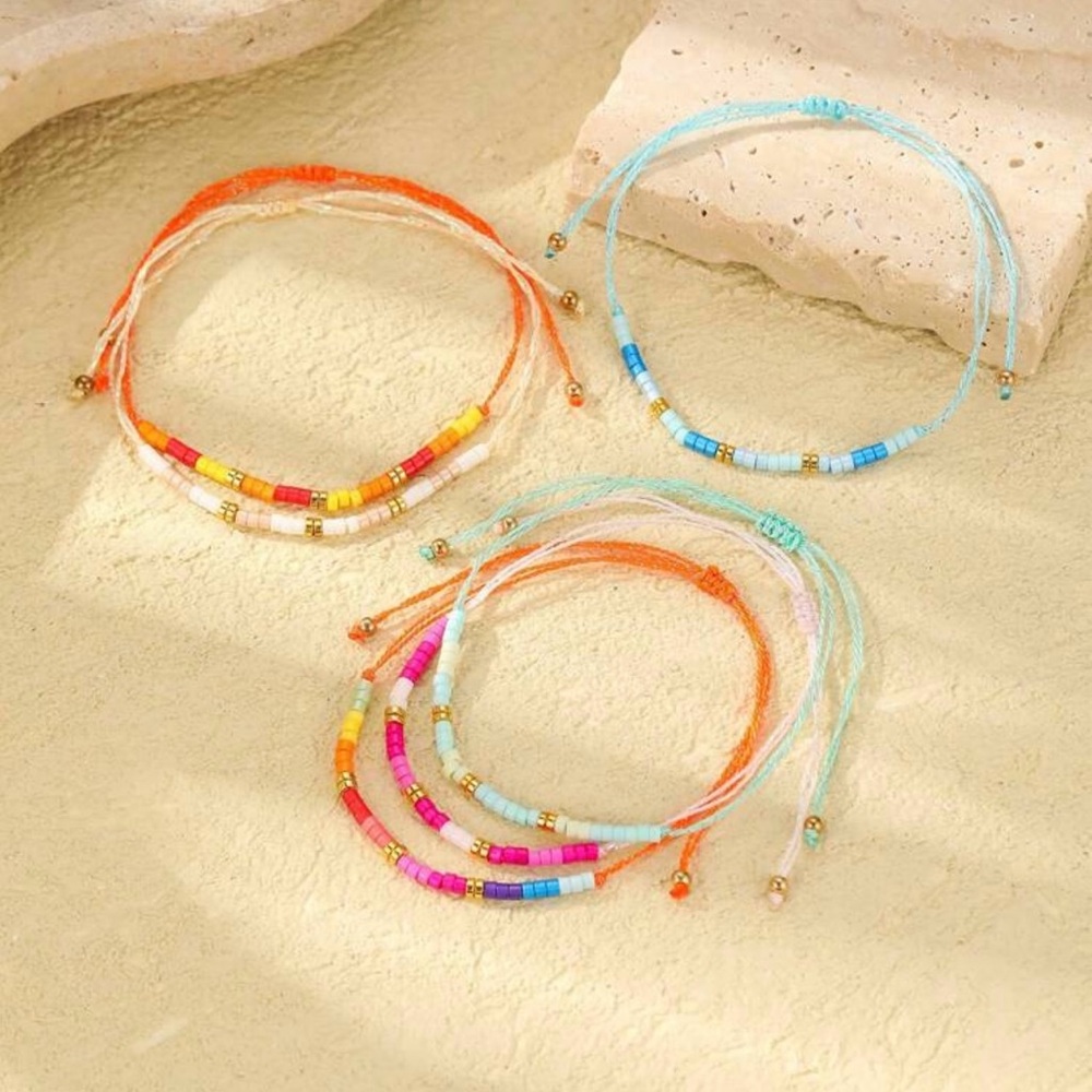 6 Colorful Beaded Bracelet Set NWT - Picture 2 of 7